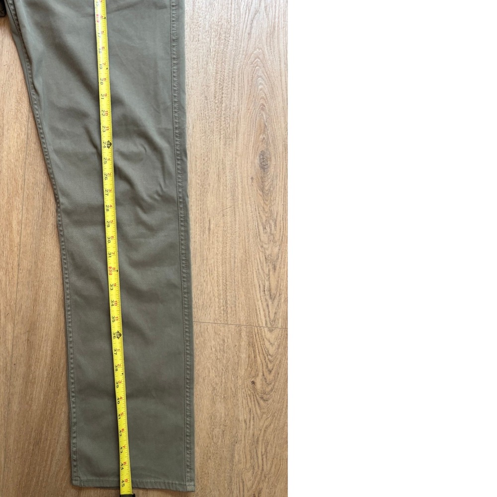 Faherty Brand Men Olive Green Organic Cotton 5-Pocket Straight Pants Size 36 - Picture 8 of 12